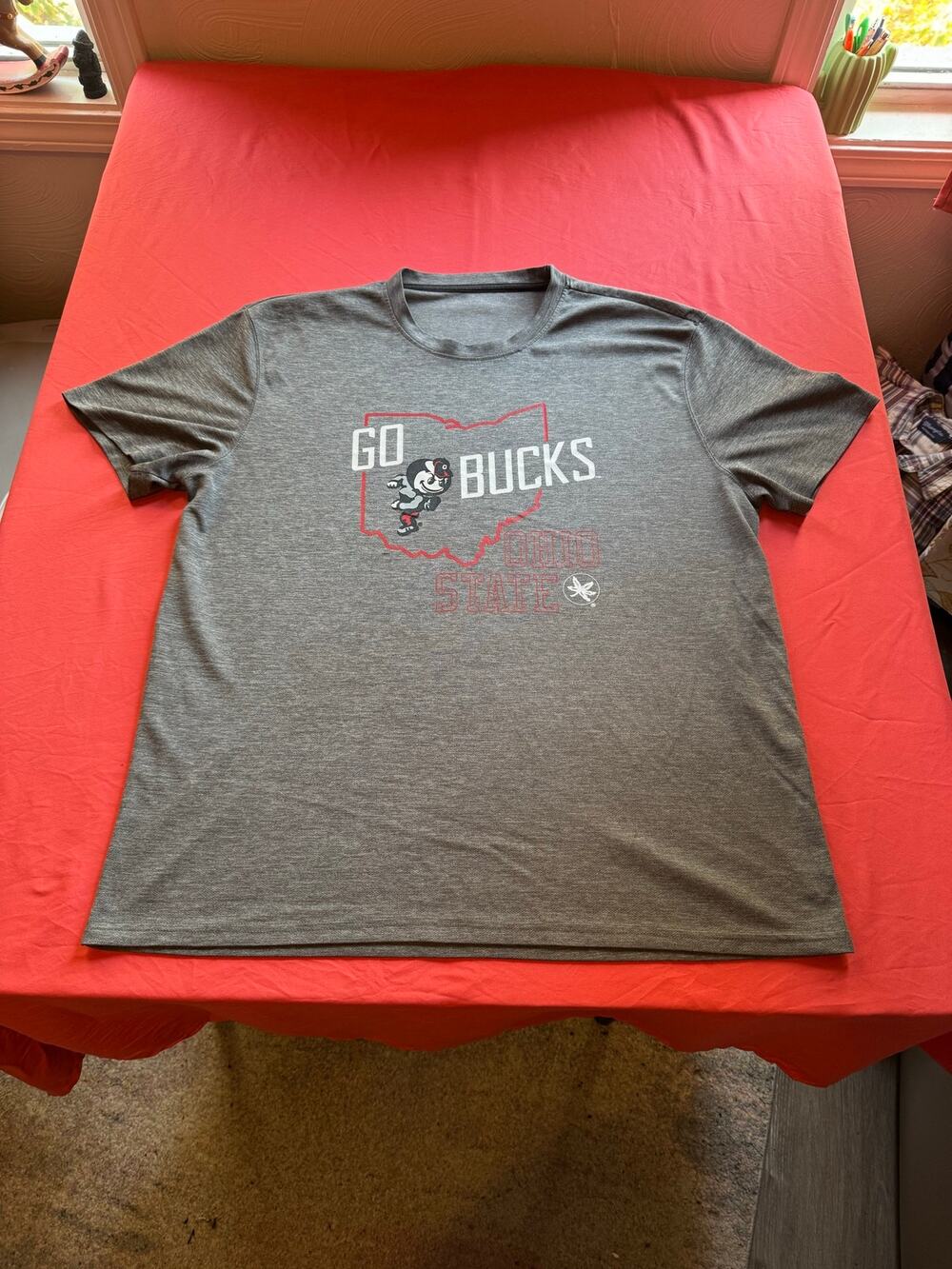 J. America Ohio State Buckeyes Gray Brutus T-Shirt XL
